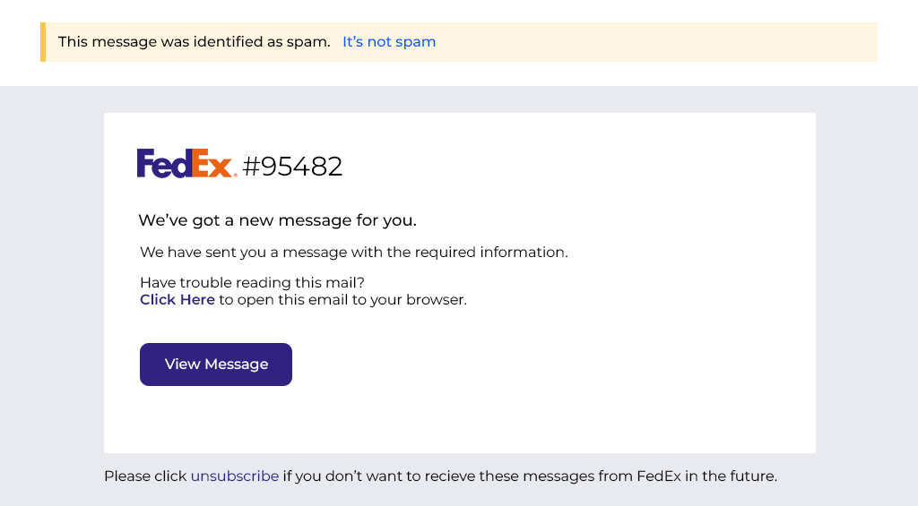 Phishing Attempts - Fake Shipping Mail Fedex